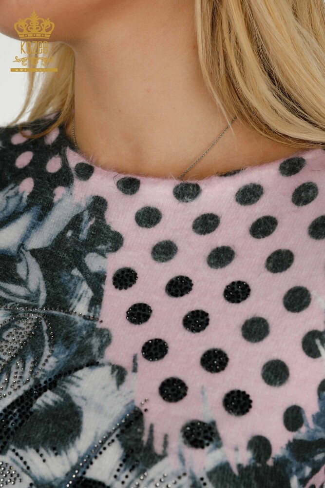 كنزة تريكو نسائية بالجملة أنجورا وردي - 16000 | كازي - 5