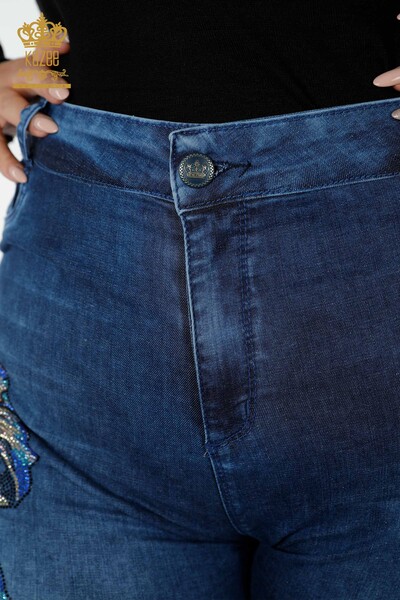 بنطلون جينز نسائي - ازرق - 3569 | كازي - Thumbnail