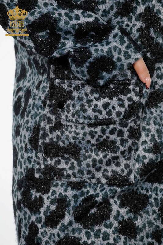 معطف نسائي - معطف نسائي مزين بنقشة جلد الفهد - 19132 | كازي
