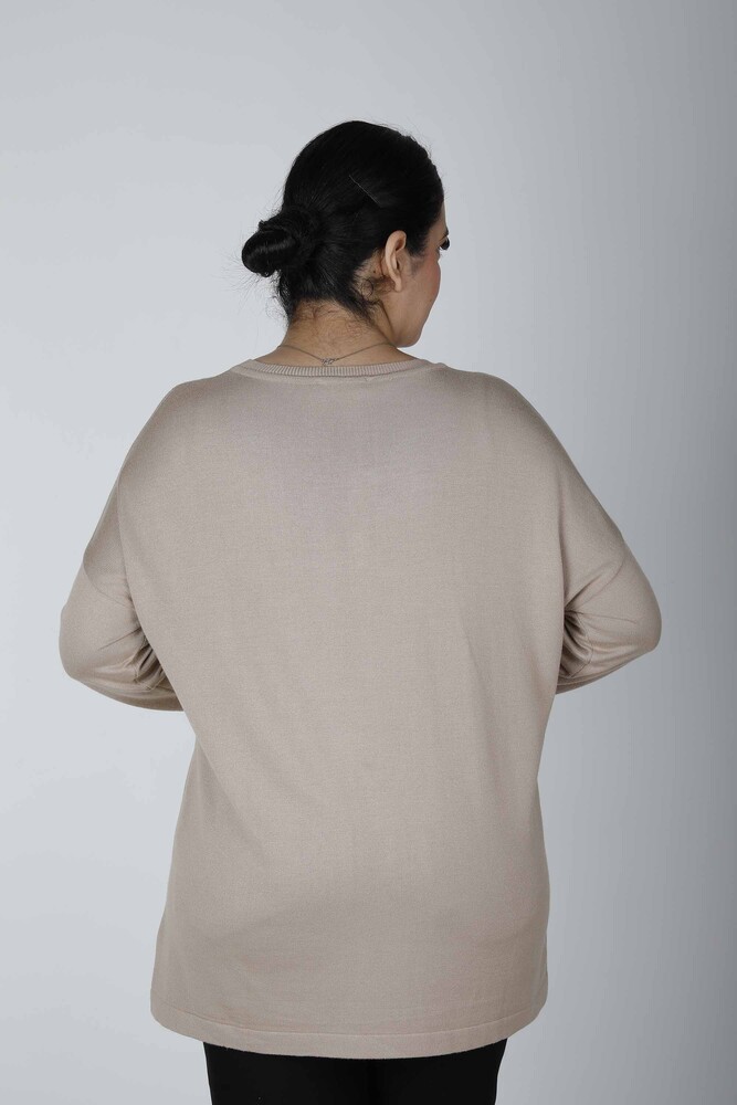 Maglieria Maglione Spacco Beige - 30220 | KAZEE (Set da 4 L-XL-2XL-3XL) - 5