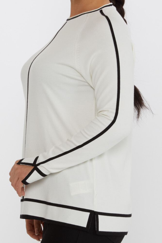 Maglia in Maglia con Dettaglio Spacco Ecru - 31675 | KAZEE (set da 2 M-L) - 4