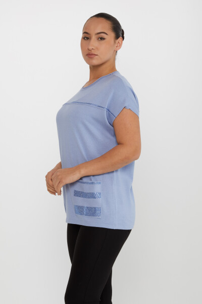 Maglia Maglione con dettaglio tasca Blu - 30765 | KAZEE (Set da 4 L-XL-2XL-3XL) - 2