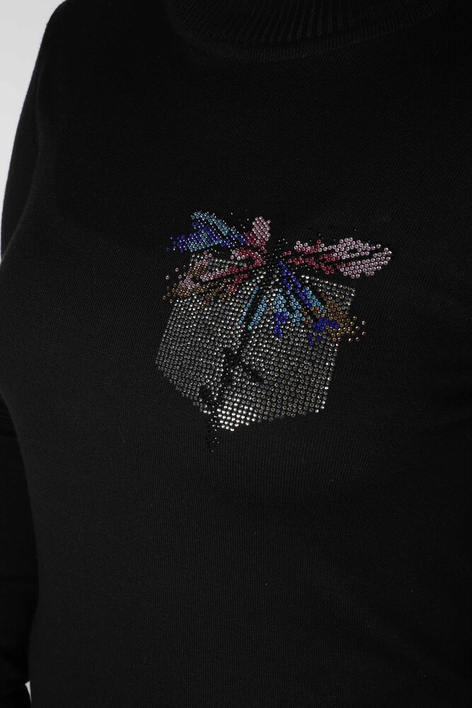 Maglieria Maglione Tasca Con Motivo Pietra Nero - 30473 | KAZEE (Set da 4 L-XL-2XL-3XL) - 2