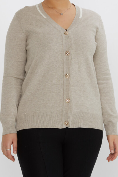 Maglieria Cardigan Glitter Visone - 31722 | KAZEE (Set da 3 L-XL-2XL) - KAZEE (1)