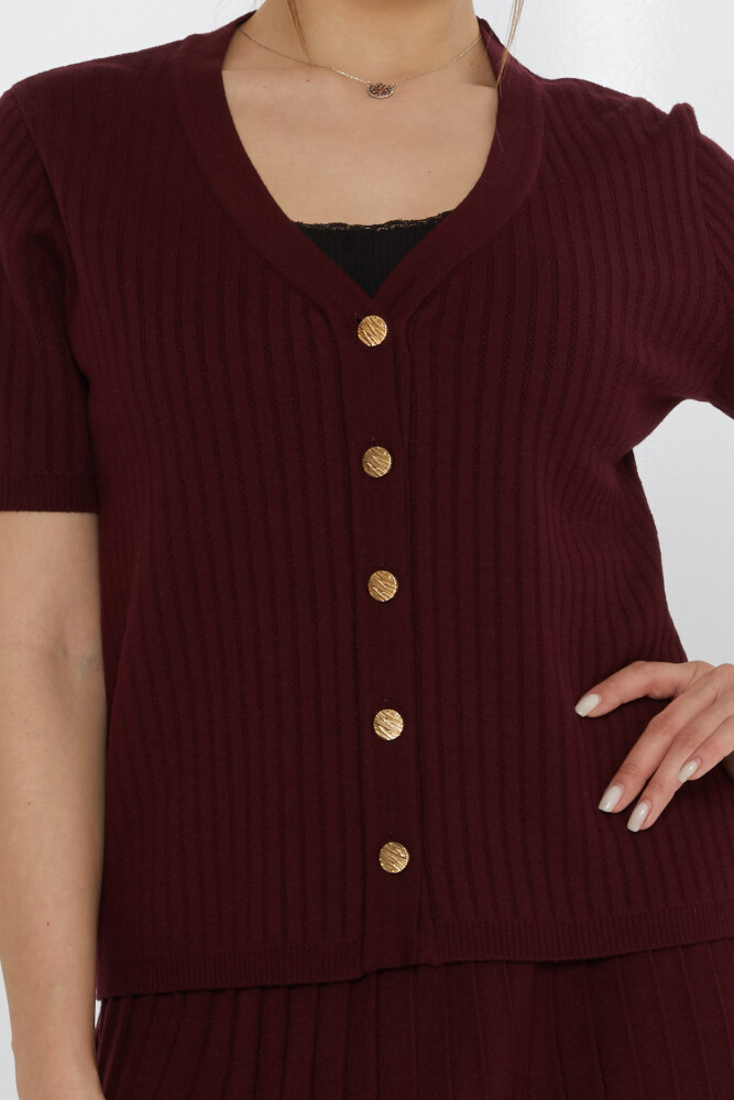 Maglieria Cardigan Manica Corta Prugna - 30701 | KAZEE (Set di 3 M-L-XL) - 4