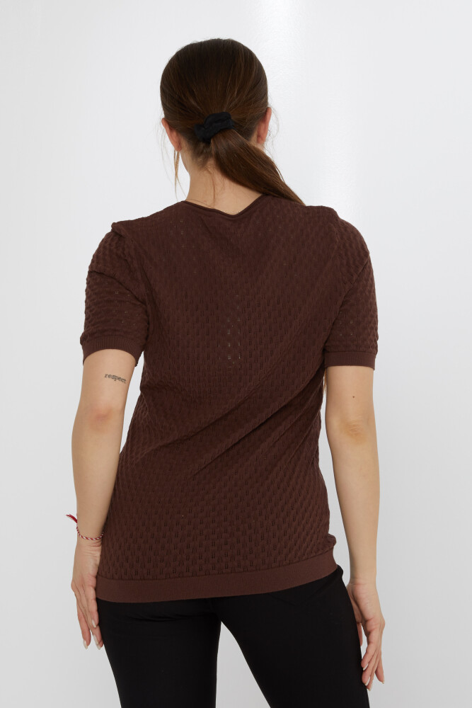 Maglieria Maglione con Spilla Foglia Marrone - 31811 | KAZEE (Set di 3 M-L-XL) - 6