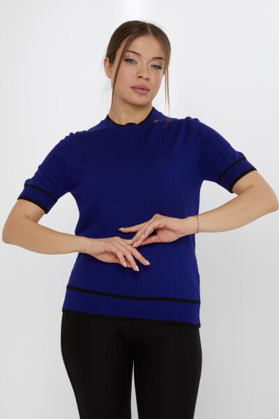 Maglieria Maglione Spilla Dettagliata Saks-Nero - 31292 | KAZEE (Set di 4 M-L-XL-2XL) 