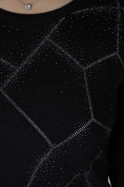 Maglieria Maglia Nera con Pietre - 30531 | KAZEE (Set da 4 L-XL-2XL-3XL) - 2