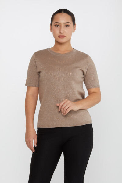 Maglione in maglia a maniche corte in visone - 31608 | KAZEE (Set di 3 M-L-XL) 