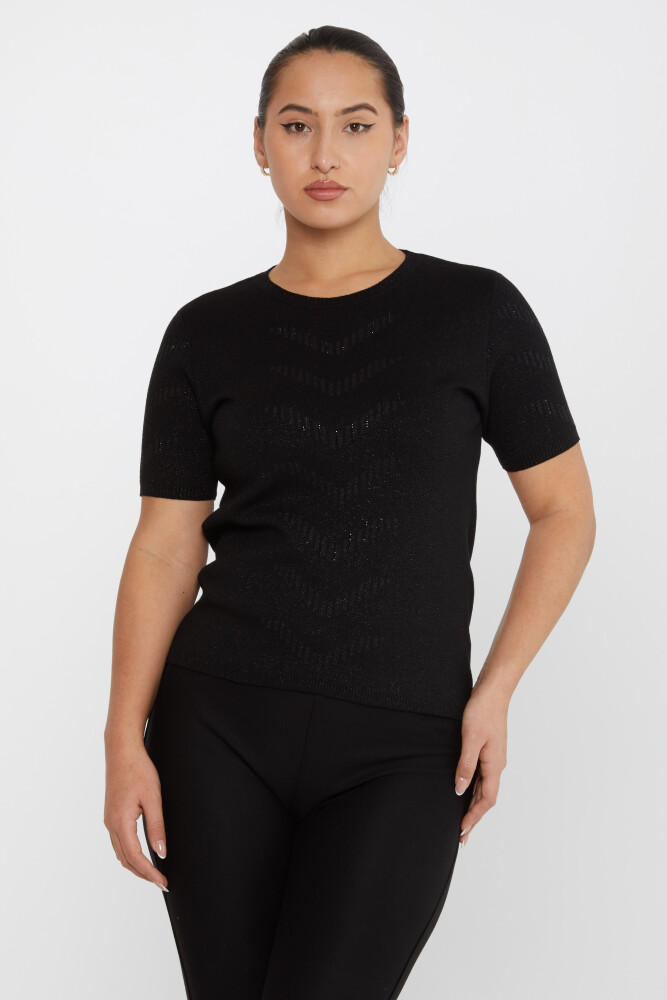 Maglione in maglia a maniche corte nero - 31608 | KAZEE (Set di 3 M-L-XL) - 1