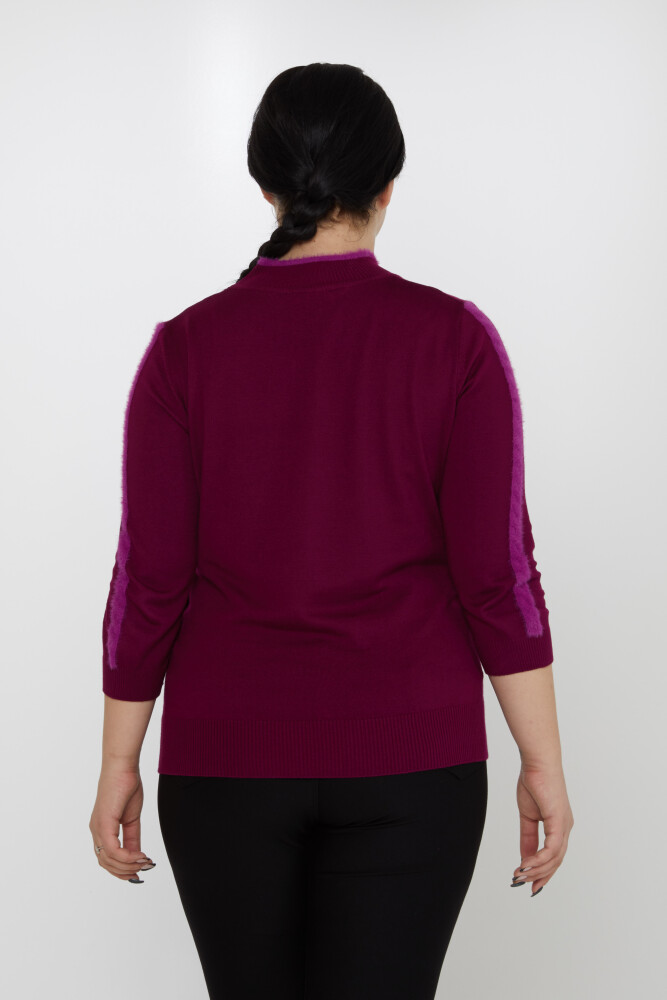 Maglione in maglia a righe con maniche dettagliate viola - 31196 | KAZEE (Set di 3 M-L-XL) - 4