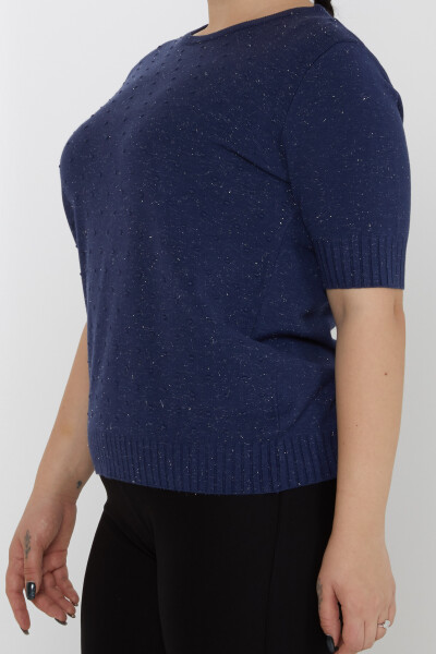 Maglione in maglia con dettagli glitterati blu navy - 31714 | KAZEE (Set di 3 XL-2XL-3XL) - 3