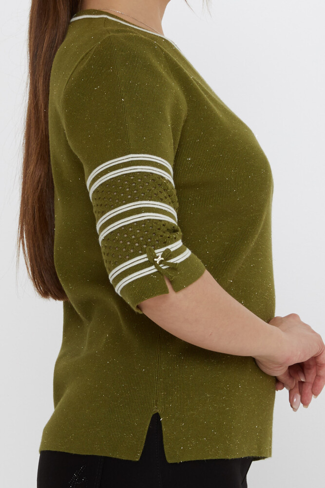 Maglione in maglia con dettaglio manica verde scuro - 31316 | KAZEE (Set di 3 M-L-XL) - 4