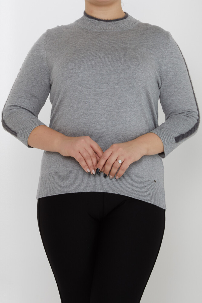 Maglione in maglia con dettaglio sulle maniche a righe grigio - 31196 | KAZEE (Set di 3 M-L-XL) - 2