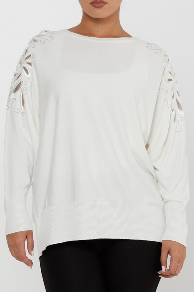 Maglione in maglia con dettaglio sulle spalle Ecru - 30931 | KAZEE (Set di 4 M-L-XL-2XL) - 2