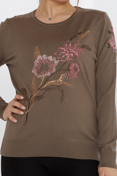 Maglione in maglia con ricamo floreale in visone - 31673 | KAZEE (Set di 3 L-XL-2XL) - 3
