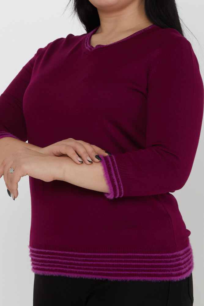 Maglione in maglia con scollo a V viola - 31353 | KAZEE (Set di 3 L-XL-2XL) - 3