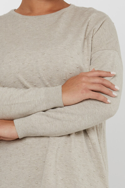 Maglione in maglia con spacchi Beige - 31072 | KAZEE (Set di 4 L-XL-2XL-3XL) - 3