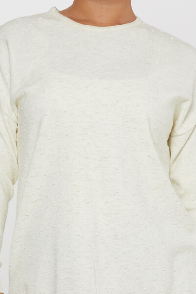 Maglione in maglia con spacchi Ecru - 31072 | KAZEE (Set di 4 L-XL-2XL-3XL) - 3