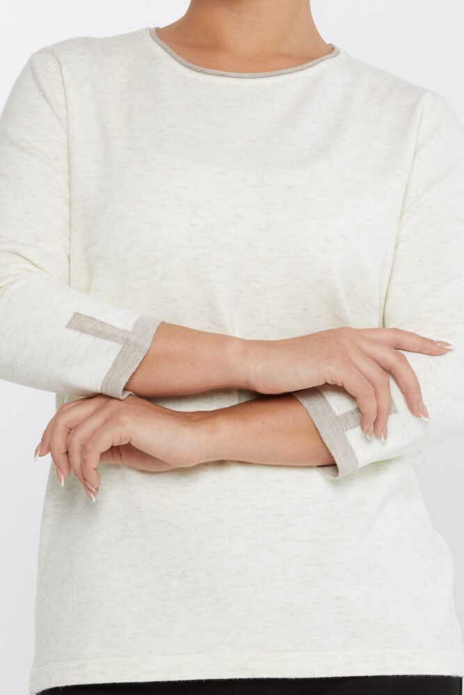 Maglione in maglia glitterato ecrù - 31605 | KAZEE (Set di 3 M-L-XL) - 3