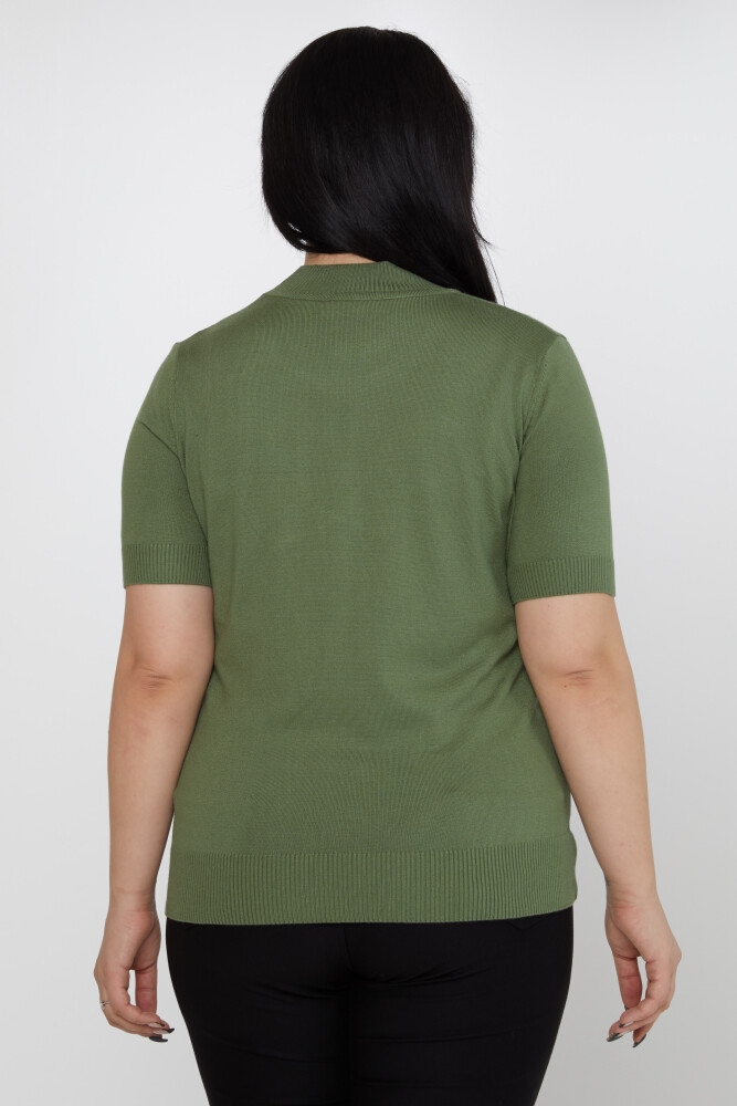 Maglione in maglia leopardato ricamato in pietra cachi - 31565 | KAZEE (Set di 3 M-L-XL) - 5