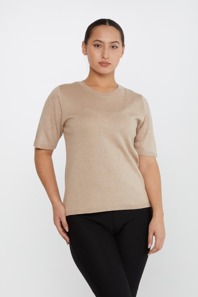Maglione in Maglia Manica Corta Beige - 31608 | KAZEE (Set di 3 M-L-XL) - 2