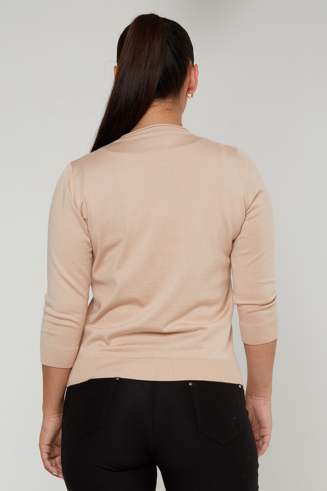 Maglione in Maglia Manica Lunga Beige - 31239 | KAZEE (Set di 3 M-L-XL) - 4