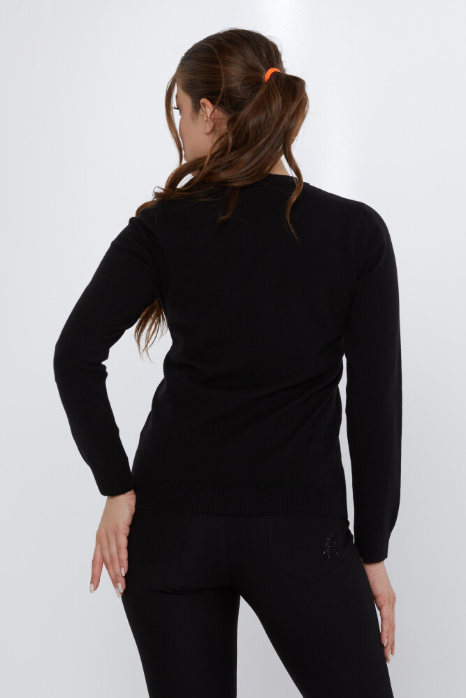 Maglione in Maglia Ricamo Colorato Nero - 31122 | KAZEE (Set di 3 M-L-XL) - 5