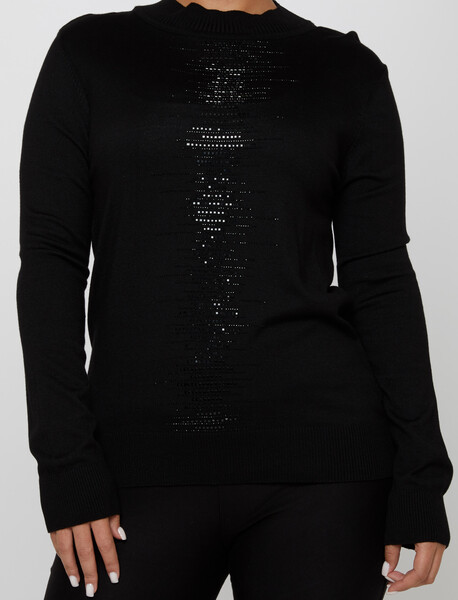 Maglione in Maglia Stone Ricamato Nero - 30556 | KAZEE (Set di 3 S-M-L) - 3