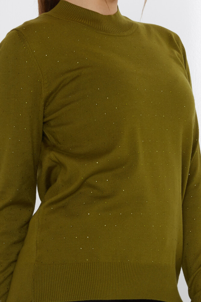 Maglione in Maglia Stone Ricamato Verde Scuro - 31513 | KAZEE (Set di 3 L-XL-2XL) - 4