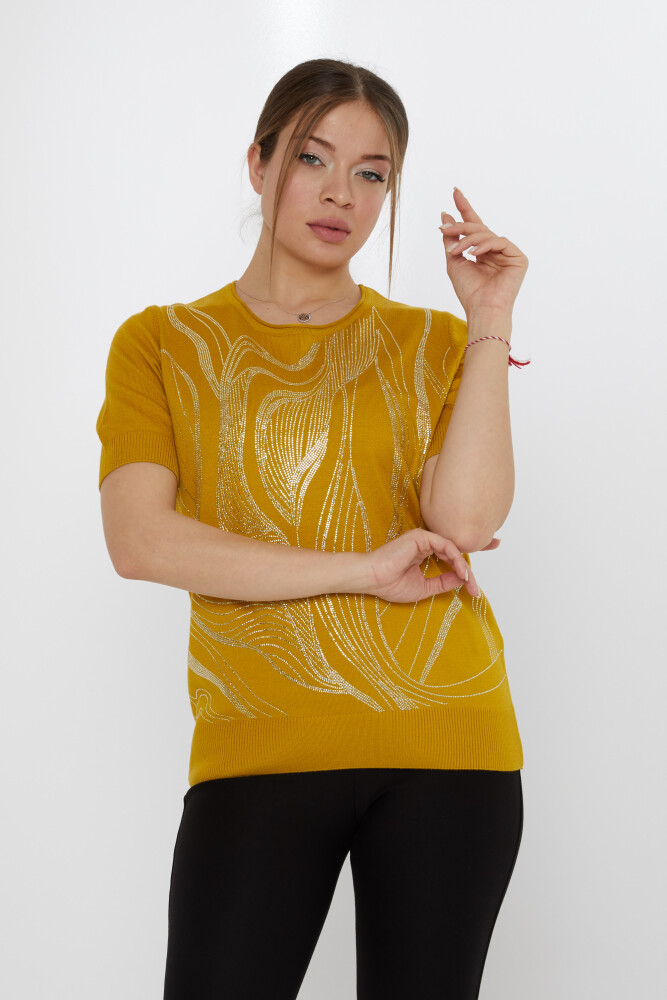 Maglione in Maglia Stone Ricamato Zafferano - 30315 | KAZEE (Set di 3 L-XL-2XL) - 1