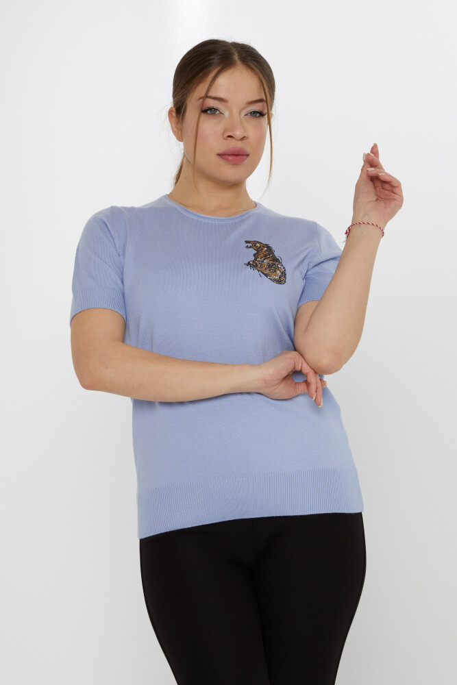 Maglione in Maglia Tiger Stone Ricamato Blu - 31596 | KAZEE (Set di 3 M-L-XL) - 1