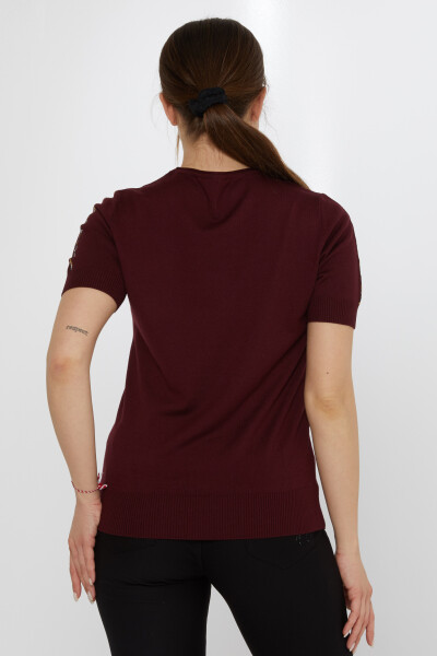 Maglione in maglia Tiger Stone ricamato Prugna - 31596 | KAZEE (Set di 3 M-L-XL) - 5