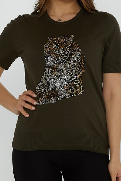 Maglione in Maglia Tiger Stone Ricamato Vert - 31825 | KAZEE (Set di 3 L-XL-2XL) - 3