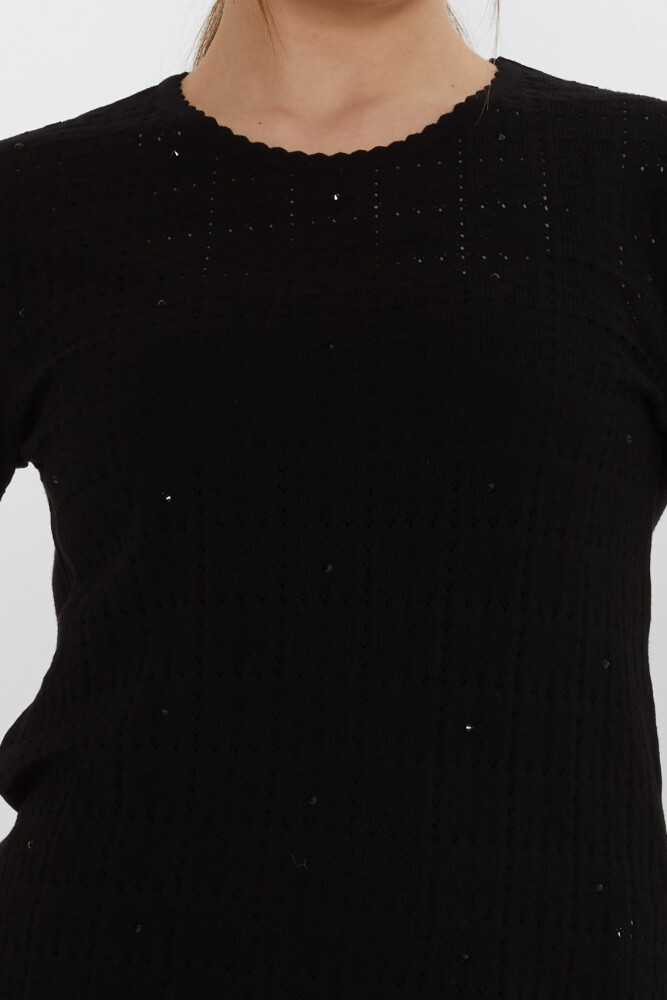 Maglione in Maglia Traforato Nero - 31822 | KAZEE (Set di 3 L-XL-2XL) - 5