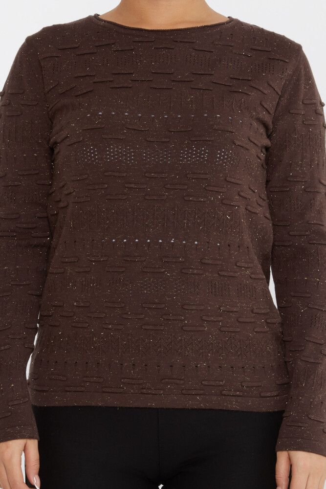 Maglione lavorato a maglia Modellato Caffè - 31627 | KAZEE (Set di 3 M-L-XL) - 3