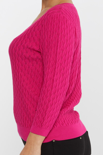 Maglione lavorato a maglia Modellato Fucsia - 31247 | KAZEE (Set di 3 M-L-XL) - 4