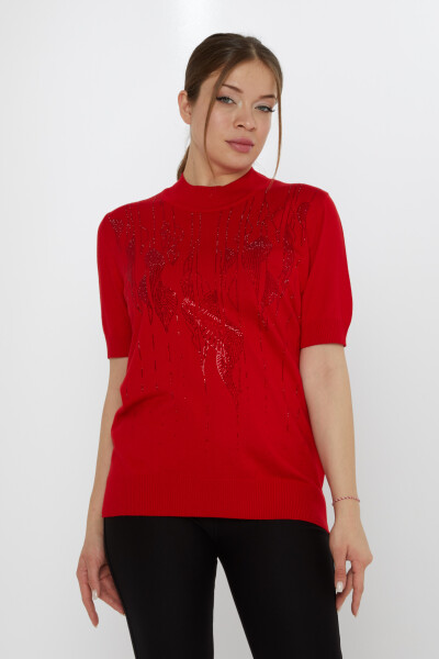 Maglione lavorato a maglia Modellato Rosso - 30663 | KAZEE (Set di 3 XL-2XL-3XL) - KAZEE 