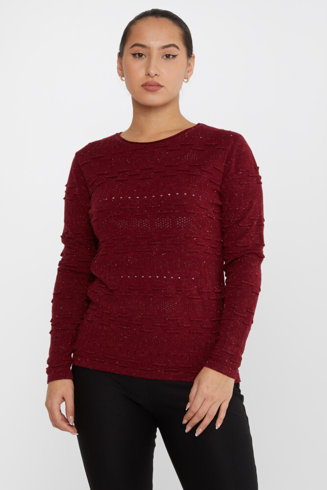 Maglione lavorato a maglia Modellato Rosso Bordeaux - 31627 | KAZEE (Set di 3 M-L-XL) - 1