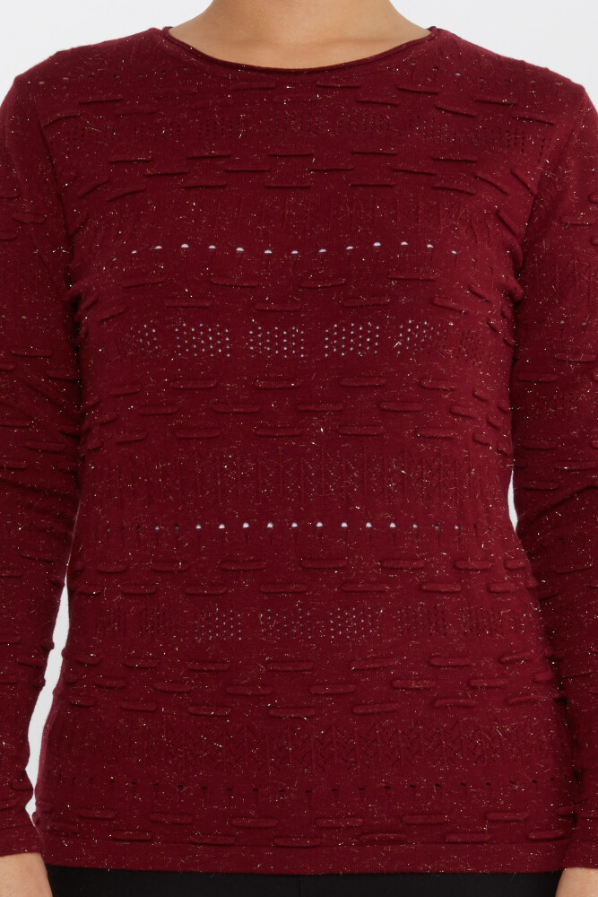 Maglione lavorato a maglia Modellato Rosso Bordeaux - 31627 | KAZEE (Set di 3 M-L-XL) - 3