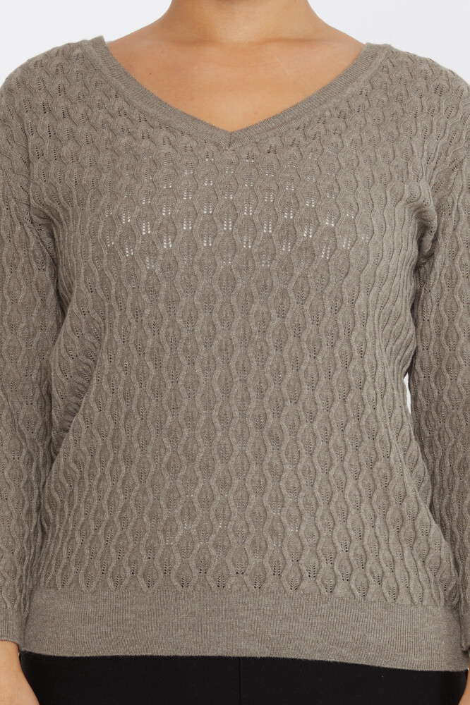 Maglione lavorato a maglia Modellato Visone - 31247 | KAZEE (Set di 3 M-L-XL) - 3