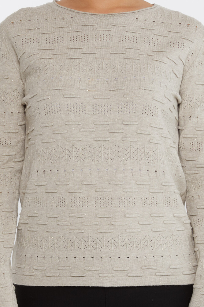 Maglione lavorato a maglia Modellato Visone - 31627 | KAZEE (Set di 3 M-L-XL) - 3