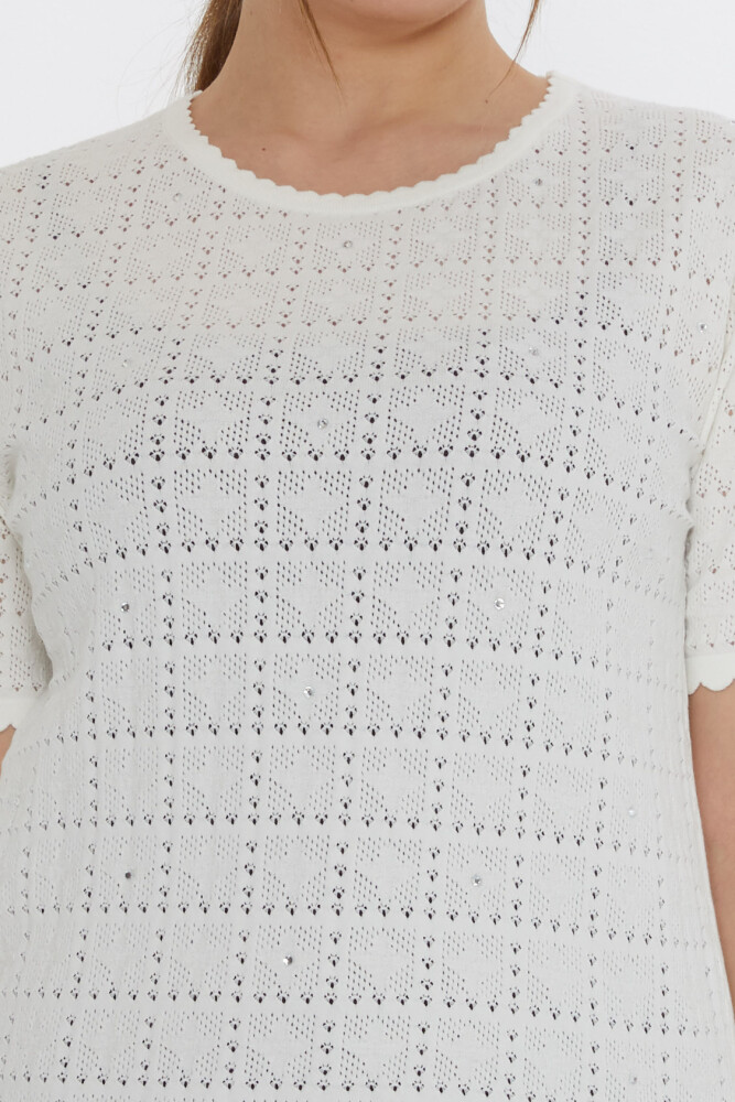 Maglione Maglia Traforata Ecru - 31822 | KAZEE (Set di 3 L-XL-2XL) - 5