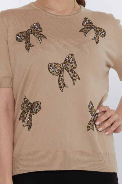 Maglione Maglione Fiocco Pietra Ricamato Beige - 31577 | KAZEE (Set di 3 XL-2XL-3XL) - 3