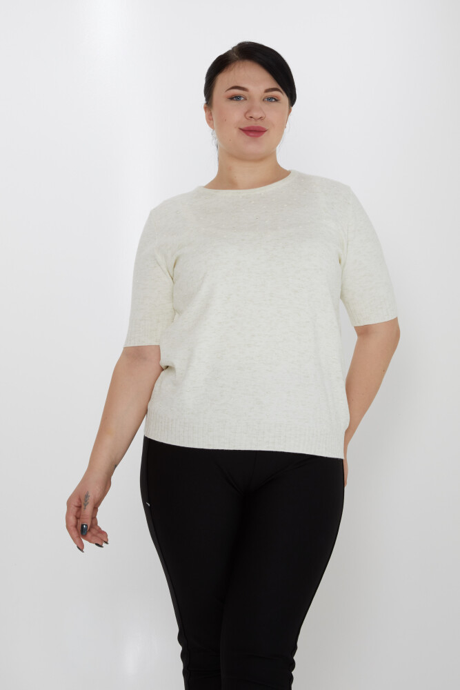Maglione Maglione Glitter Dettaglio Ecru - 31714 | KAZEE (Set di 3 XL-2XL-3XL) - 1