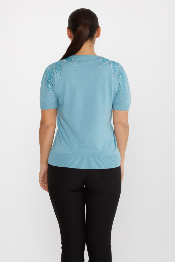 Maglione Maglione Spalla Pietra Ricamato Blu - 30792 | KAZEE (Set di 4 M-L-XL-2XL) - 5