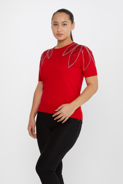 Maglione Maglione Spalla Pietra Ricamato Rosso - 30792 | KAZEE (Set di 4 M-L-XL-2XL) - 2