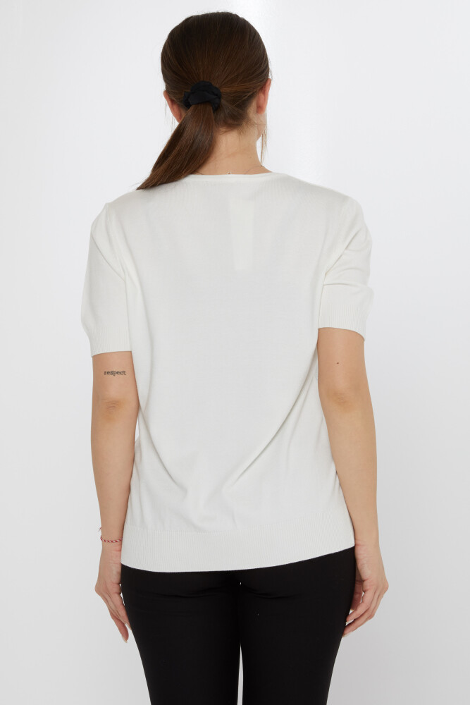 Maglione Maglione Stone Ricamato Ecru - 30315 | KAZEE (Set di 3 L-XL-2XL) - 5