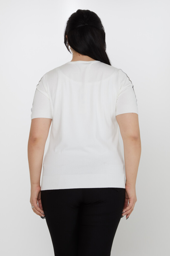 Maglione Maglione Stone Ricamato Ecru - 31773 | KAZEE (Set di 3 XL-2XL-3XL) - 4