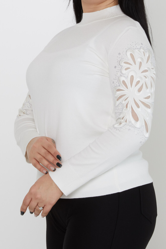 Maglione Maniche Ricamate Ecrù - 31264 | KAZEE (Set di 4 M-L-XL-2XL) - 3